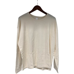 WynneCollection Women's Cashmere-Blend Layering Sweater Cream - Regular